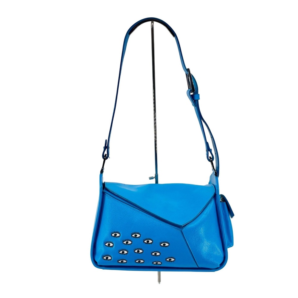 Min & Mon Houston Bag Hawaii Blue Shoulder Crossbody Eyes Motif Statement Bag